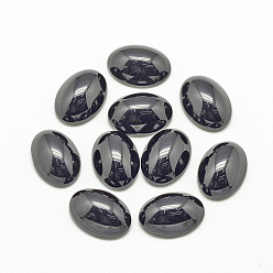 Black Stone Natural Black Stone Cabochons, Oval, 40x30x7~8mm
