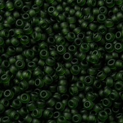 (RR158F) Matte Transparent Olive MIYUKI Round Rocailles Beads, Japanese Seed Beads, 8/0, (RR158F) Matte Transparent Olive, 3mm, Hole: 1mm, about 2111~2277pcs/50g