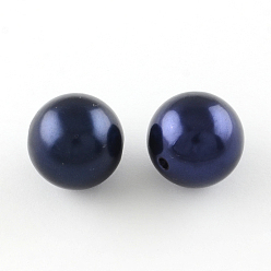 Bleu Nuit Perles rondes en plastique imitation abs, bleu minuit, 20mm, trou: 2 mm, environ 120 pcs / 500 g