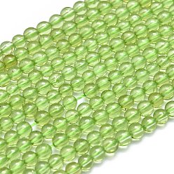 Péridot Péridot naturelles brins de perles, Grade a, ronde, 3mm, Trou: 0.5mm, Environ 130 pcs/chapelet, 15.35 pouce (39 cm)