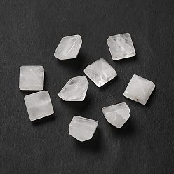 Хрусталь Природный кристалл кварца бусины, бусины из горного хрусталя, граненая пирамидальная бусина, 9x10x10 мм, отверстие : 1.2 мм