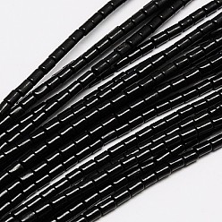 Negro Cuentas de turquesas sintéticas hebras, teñido, columna, negro, 5x3 mm, agujero: 1 mm, sobre 72 unidades / cadena, 15.2 pulgada