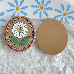 Chameau Pendentifs acryliques ovales, fleur, chameau, 42x38mm