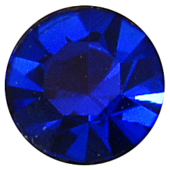 Saphir Séparateurs perles en verre avec strass en laiton, Grade a, rondelle, métal couleur or, saphir, 7x3.3mm, Trou: 3.5mm