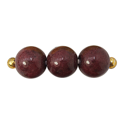 Saddle Brown Natural Mashan Jade Round Beads Strands, Dyed, Saddle Brown, 8mm, Hole: 1mm, about 51pcs/strand, 15.7 inch