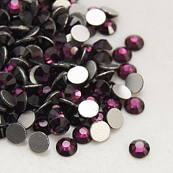 Amethyst Glass Flat Back Rhinestone, Grade A, Back Plated, Faceted, Half Round, Amethyst, 3.8~4mm, about 1440pcs/bag