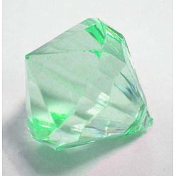 Aqua Pendentifs acryliques transparents , facette, diamant, Aqua, environ 28 mm de large, Longueur 31mm, Trou: 3mm, environ52 pcs / 500 g