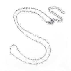 Stainless Steel Color 304 Stainless Steel Necklaces, Cable Chain Necklaces, Stainless Steel Color, 17.32 inch(44cm)