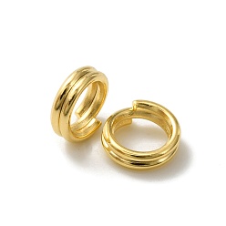Настоящее золото 24K Латунные разрезные кольца, без свинца и без кадмия, кольца с двойной петлей, реальный 24 k позолоченный, 21 датчик, 5x2 мм, внутренний диаметр: 3.5 мм