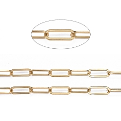 Золотой 304 цепи из нержавеющей стали, тянутые удлиненные кабельные цепи, несварные, с катушкой, золотые, 16x6.5x1 мм, около 32.8 футов (10 м) / рулон