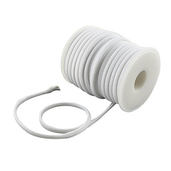 White Soft Nylon Cord, Flat, White, 5x3mm, about 21.87 yards(20m)/roll