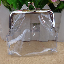 Прозрачный Прозрачная трапециевидная сумочка для куклы ppc, с железным каркасом кошелька платинового тона, принадлежности для американских кукол, прозрачные, 70x90 мм