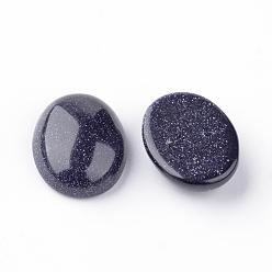 Blue Goldstone Synthetic Blue Goldstone Cabochons, Oval, 16x12x4~5mm