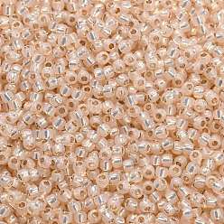 (2126) Silver Lined Light Peach Opal Toho perles de rocaille rondes, perles de rocaille japonais, (2126) Opale pêche clair doublée d'argent, 11/0, 2.2mm, Trou: 0.8mm, à propos 1110pcs / bouteille, 10 g / bouteille