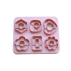 Цветок Абс пластик пластилин инструменты, глиняные тесторезки, пресс-формы, инструменты моделирования, лепка из глины игрушки для детей, шестиугольник/сердце, цветок, 12x10 см