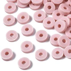 Chardon Perles d'argile polymère faites à la main respectueuses de l'environnement, disque / plat rond, perles heishi, chardon, 4x1mm, Trou: 1mm, environ55000 pcs / 1000 g