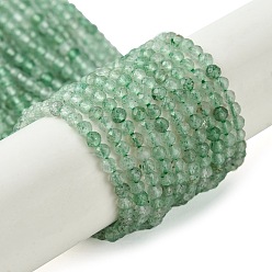 Quartz Fraise Brins de perles de quartz vert naturel, facette, ronde, 2mm, Trou: 0.6mm, Environ 161~163 pcs/chapelet, 15.43'' (39.2 cm)
