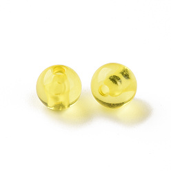 Yellow Transparent Acrylic Beads, Round, Yellow, 8x7mm, Hole: 2mm, about 1745pcs/500g