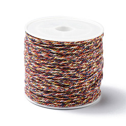 Colorido Hilo trenzado de algodon, con carrete, rondo, colorido, 1.2 mm, aproximadamente 21.87 yardas (20 m) / rollo
