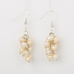 Cornsilk Cascading Pearl Beaded Earrings