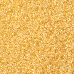 (RR202) Хрустальный с Лимонной Подкладкой Миюки круглые бусины рокайль, японский бисер, (rr 202) лимонный кристалл, 8/0, 3 мм, отверстие : 1 мм, Около 2111~2277 шт / 50 г