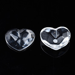 Прозрачный Прозрачные смолы кабошоны, водная рябь, сердце, прозрачные, 17x21x7.5 мм