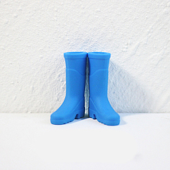 Royal Blue Mini Long Rain Boots Doll Making Ornaments, Micro Doll Shoes Accessories, Royal Blue, 27x9x34mm, Inner Diameter: 13mm