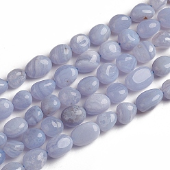 Ágata Lace Azul Perlas naturales ágata de encaje azul hebras, piedra caída, pepitas, 10~15x7.5~11.5x7.5~12.5 mm, agujero: 1 mm, sobre 36 unidades / cadena, 15.67 pulgada (39.8 cm)
