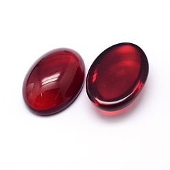 Rojo Oscuro K 9 cabujones de vidrio cabujones ovales con respaldo plano, de color rojo oscuro, 25x18x5~6 mm