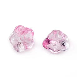 Pink Perles en verre electroplate, fleur de trompette, rose, 8.5x8x5.5mm, Trou: 1mm