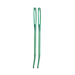 Sea Green Aluminum Knitting Needles, Big Eye Needles, Blunt & Bent Tip Pins, Sea Green, 70x2.3mm, 2pcs/set