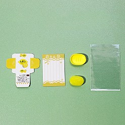 Yellow Miniature DIY Soap Packing Kits, Micro Dollhouse Ornaments, Simulation Prop Decorations, Yellow, 10~49x14~31x4mm, 5pcs/set