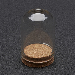 Clear Glass Dome Cloche Cover, Bell Jar, with Cork Base, For Doll House Container, Dried Flower Display Decoration, Clear, 36.5x22mm