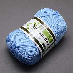 Sky Blue Soft Baby Yarns, with Bamboo Fibre and Silk, Sky Blue, 1mm, about 140m/roll, 50g/roll, 6rolls/box