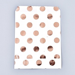 Light Salmon Polka Dot Pattern Eco-Friendly Kraft Paper Bags, Gift Bags, Shopping Bags, Rectangle, Light Salmon, 18x13x0.01cm