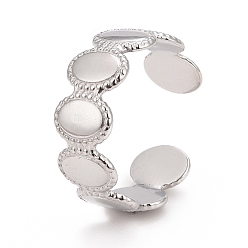 Нержавеющая Сталь Цвет 304 овальное открытое манжетное кольцо из нержавеющей стали для женщин, цвет нержавеющей стали, размер США 9 (18.9 мм)