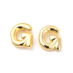 Letter G Boucles d'oreilles en laiton évidées avec lettre initiale pour femmes, réel 18 k plaqué or, sans plomb et sans cadmium, letter.g, 7x6.5x1.5mm, pin: 0.8 mm