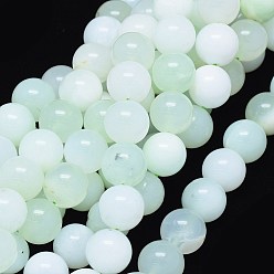 Opale Verte Naturel, vert opale brins de perles, ronde, 12mm, Trou: 1mm, Environ 33 pcs/chapelet, 15.2 pouce (38.8 cm)