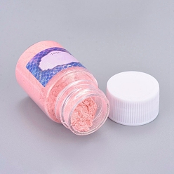 Rose Brumeux Poudre de perle de pigment de mica nacré, pour la résine UV, fabrication de bijoux artisanaux en résine époxy et nail art, rose brumeuse, bouteille: 29x50 mm, sur 6~7 g / bouteille