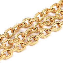 Oro Revestimiento iónico (ip) 304 cadenas rolo de acero inoxidable, sin soldar, con carrete, dorado, link: 7x5.5x1.5 mm, aproximadamente 32.8 pies (10 m) / rollo