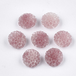 Flamant Perles de corail synthétiques, teint, fleur de lotus, flamant, 15x16x9.5mm, Trou: 1.4mm