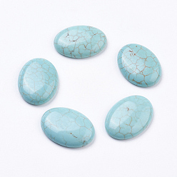 Howlite Natural Howlite Cabochons, Oval, Dyed, 25x18x5mm