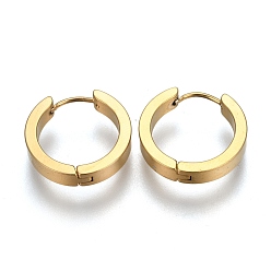 Golden 304 Stainless Steel Huggie Hoop Earrings, Hypoallergenic Earrings, Thick Hoop Earrings, Ring Shape, Golden, 20x4mm, Pin: 1mm