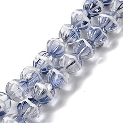 Bleu Nuit Brins de perles à chalumeau manuels, avec l'émail, citrouille, bleu minuit, 10~10.5x11~12x10~10.5mm, Trou: 0.9mm, Environ 38 pcs/chapelet, 15.43''~15.75'' (39.2~40 cm)