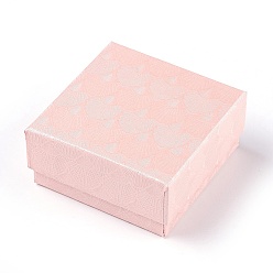 Розовый Картонная коробка, квадратный, туманная роза, 7.5x7.5x3.5 см
