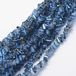 Стально-синий Стеклянные бусины с гальваническим покрытием , с полным покрытием цвета радуги, граненые, треугольные, стальной синий, 4.5x6x4.5 мм, отверстие : 0.5 мм, около 100~101 шт / нитка, 13.3 дюйм (34 см)