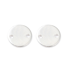 Plata 201 conectores de eslabones de acero inoxidable, plano y redondo, plata, 10x1 mm, agujero: 1.4 mm