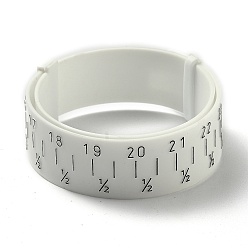 Blanc Tailleur de poignet en plastique, tailleur de jauge de bracelet, outil de mesure de taille de poignet de bijoux, blanc, 27.2x1.6 cm