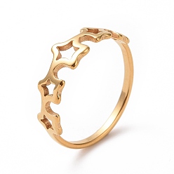 Золотой Ионное покрытие (ip) 201 кольцо из нержавеющей стали для женщин, золотые, размер США 6 1/2 (16.9 мм)