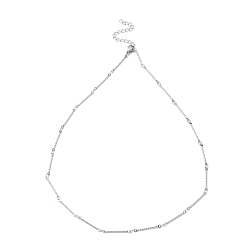 Stainless Steel Color 304 Stainless Steel Twist Bar Link Chain Necklace, Stainless Steel Color, 17.40 inch(44.2cm)